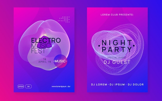 Neon-club-flyer elektro-tanzmusik trance-party dj electroni