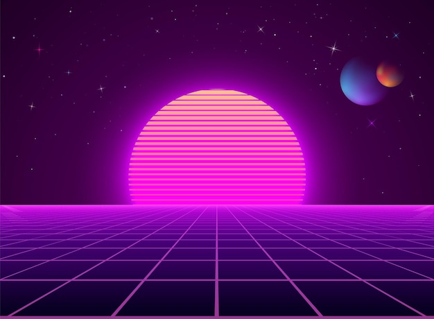 Neon Cyberpunk futuristische Landschaft