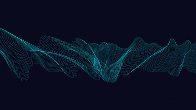 Neon Digital Sound Wave Hintergrund