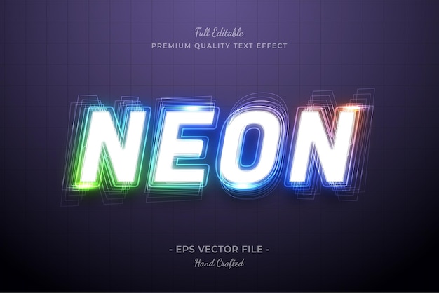 Vektor neon gradient shining bearbeitbarer texteffekt