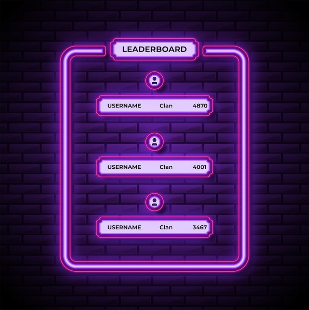 Neon-leaderboard-illustration mit elegantem stil