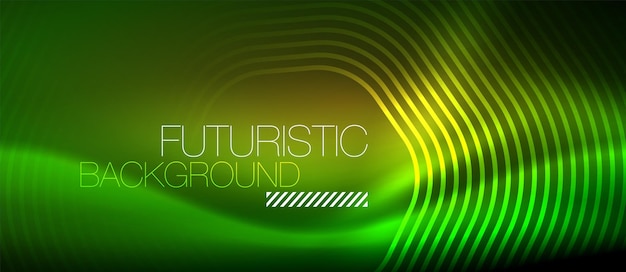 Neon leuchtende Linien magische Energie Raumlicht Konzept abstraktes Hintergrund tapetendesign