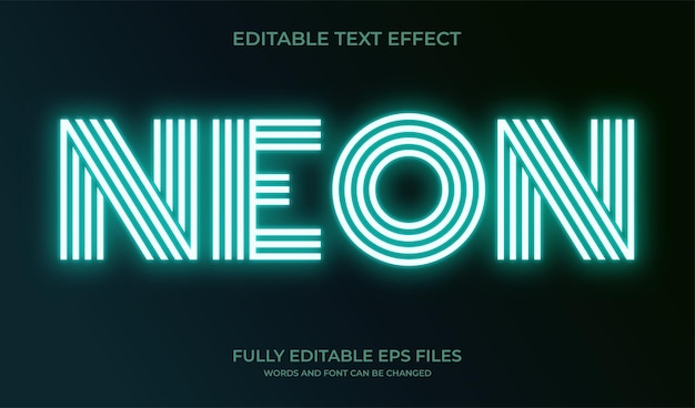 Vektor neon-licht-text-effekt bearbeitbarer retro- und leuchtender textstil