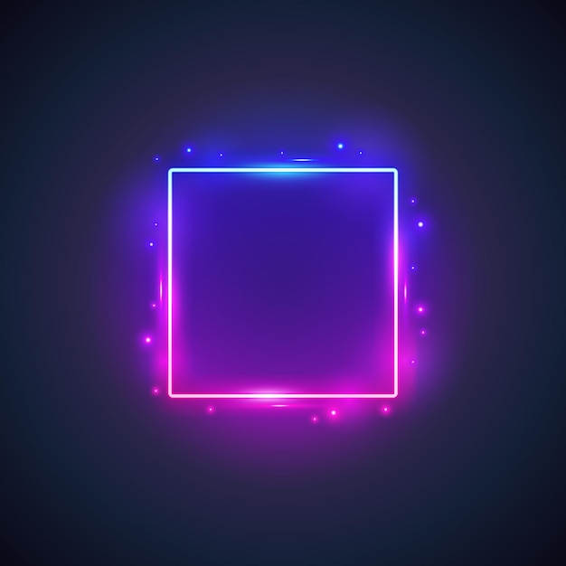 Neon-Quadratrahmen mit Fackeln
