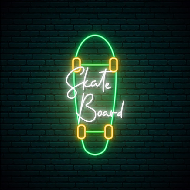 Neon-skateboard-zeichen