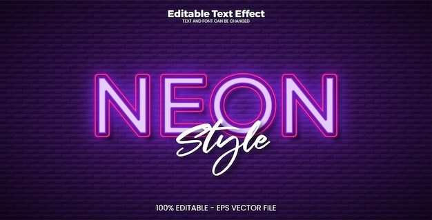 Neon Style Bearbeitbarer Texteffekt im modernen Trendstil