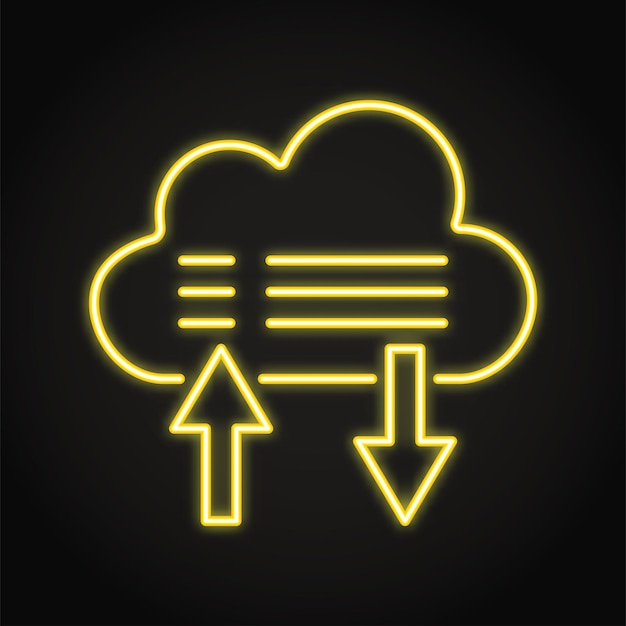 Neon-Symbol für Cloud-Informationsspeicher