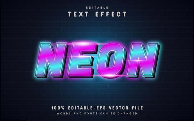 Neon-texteffekt mit farbverlauf