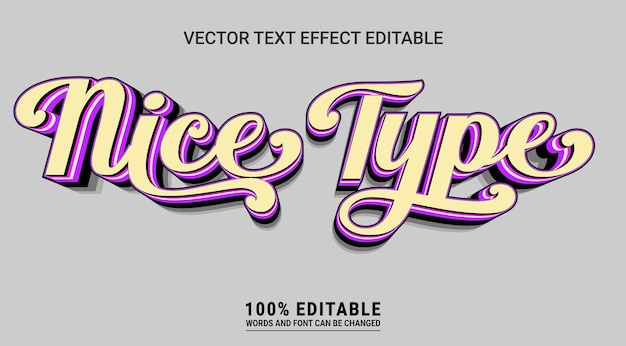 Neon type text effect bearbeitbarer vektor