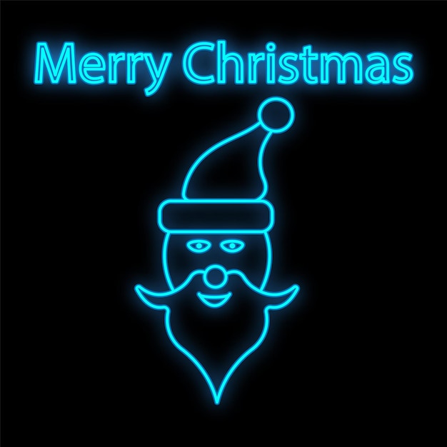 Neon-Weihnachtsmann-Form Festliches Zeichenelement Weihnachtskonzept für nächtliche helle Werbung