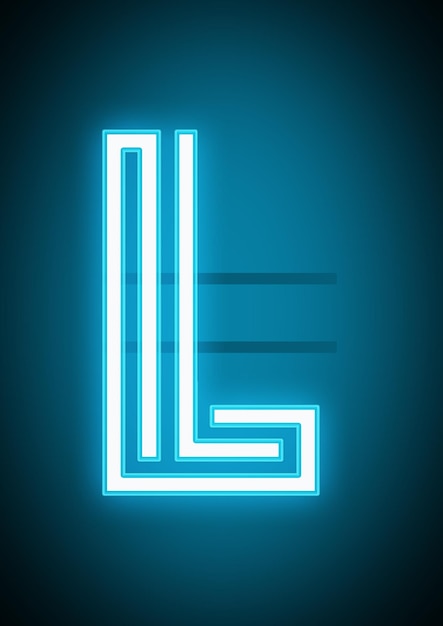 Neonbuchstabe l alphabet stock-vektor-illustration des leuchtens