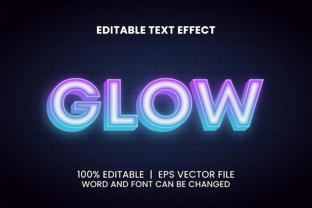 Neonglühen bearbeitbarer Texteffekt