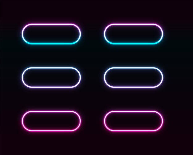 Neonlicht in der geometrischen Rechteck-Vektorillustration