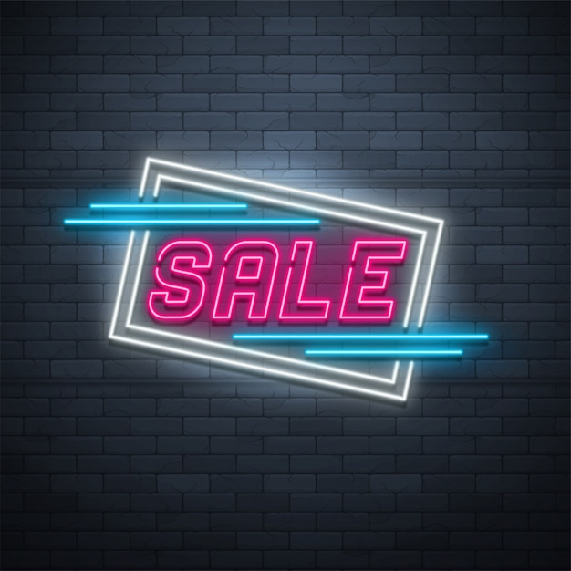 Neonlicht lineare Werbeband Banner, Preisschild, Rabatt