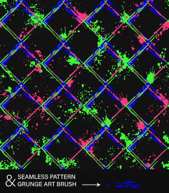Vektor neonmuster mit quadratischer rasterfarbe