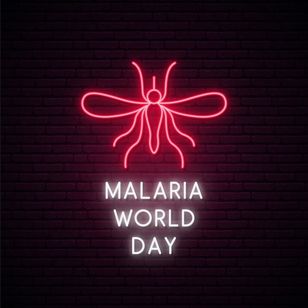 Neonschild zum weltmalaria-tag.