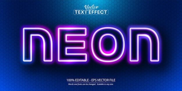 Neontext, bearbeitbarer Texteffekt im Neonstil