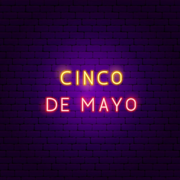 Neontext cinco des mayo