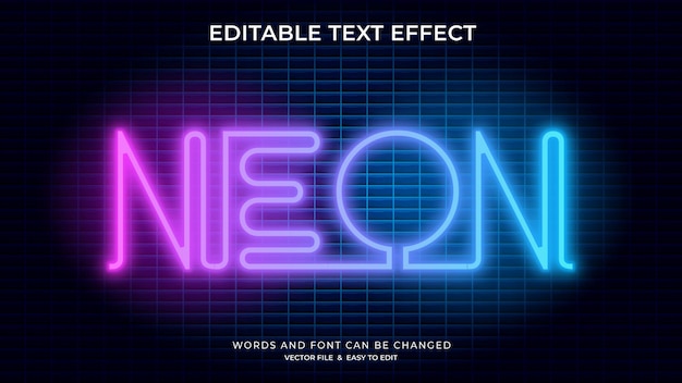 Neonvektor Texteffekte