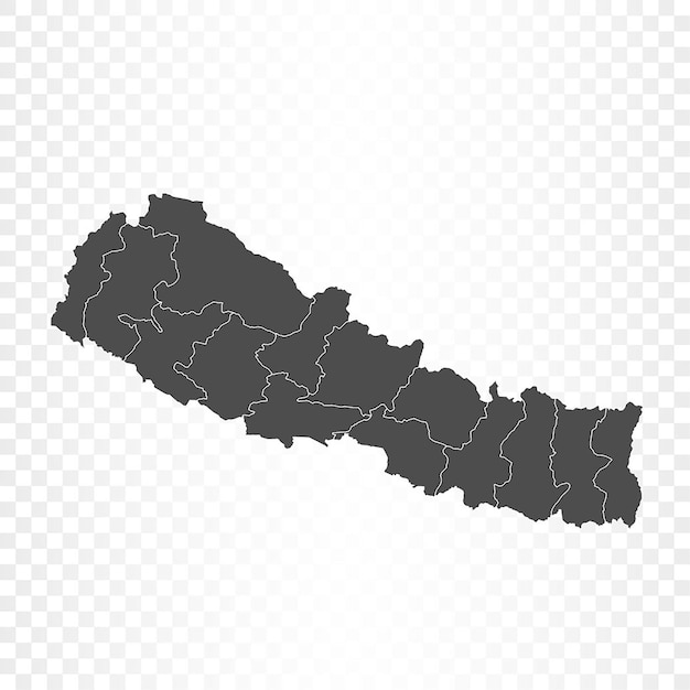 Nepal karte isolierte wiedergabe