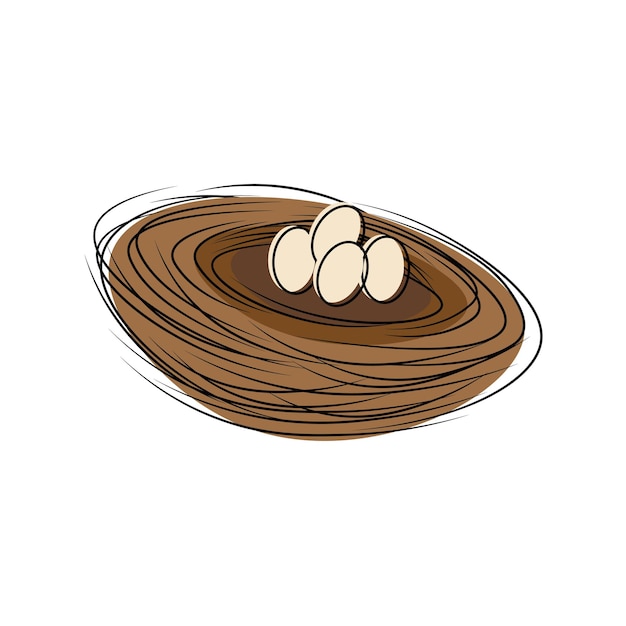 Nest simple line art illustration logo