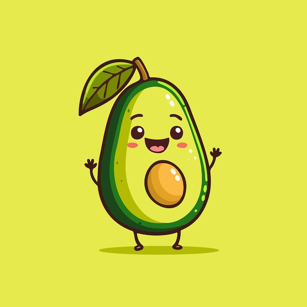 Nette avocadoillustration