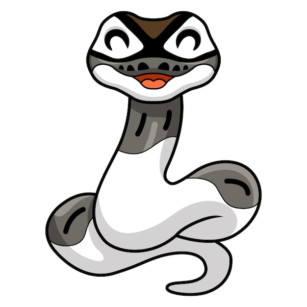 Nette axanthische gescheckte Kugelpythonschlangenkarikatur