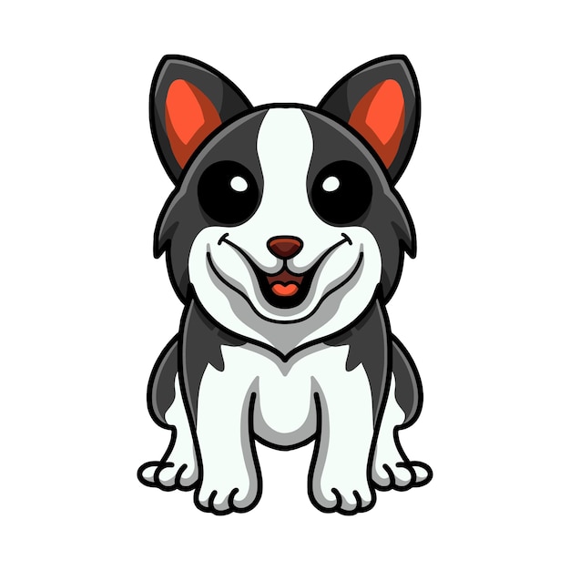 Nette border-collie-hundekarikatur