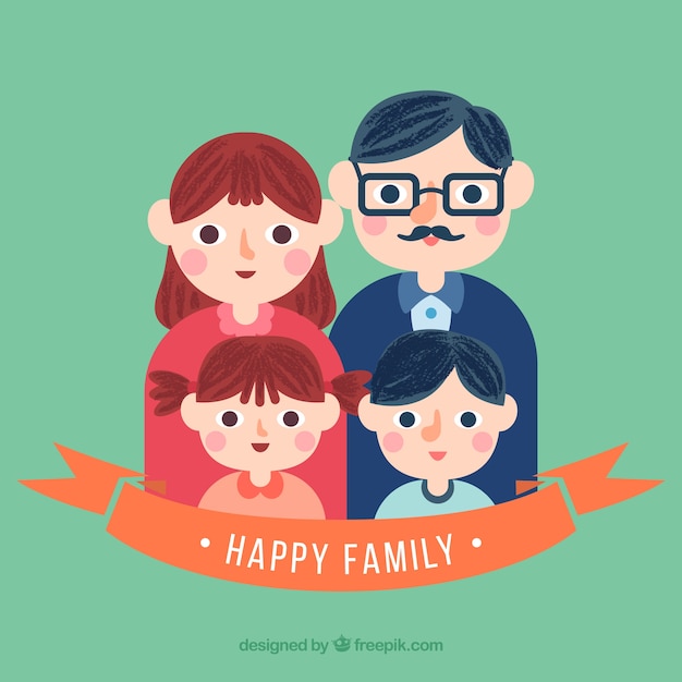 Nette familie illustration