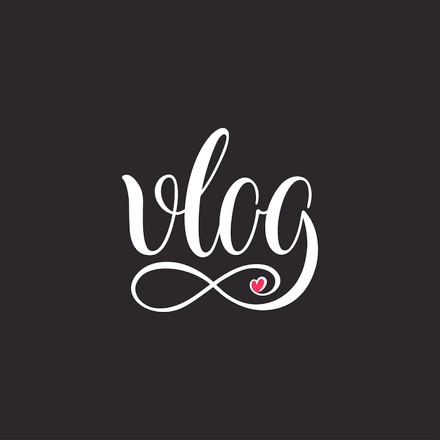 Vektor nette handgezeichnete vlog-kalligrafie. modernes lettering-design für blogbeiträge, social media und mehr