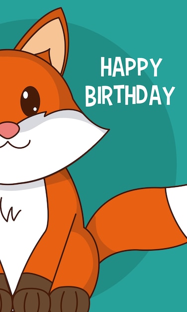 Nette karte fox alles gute zum geburtstag