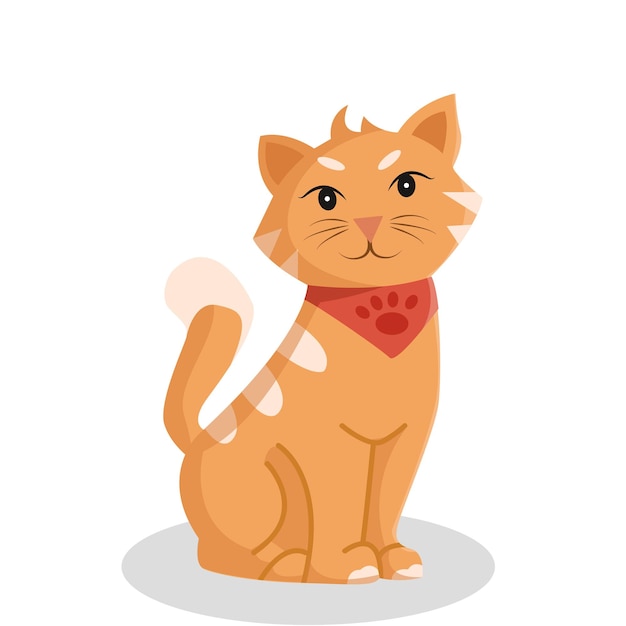 Nette Katze-Charakter-Design-Illustration