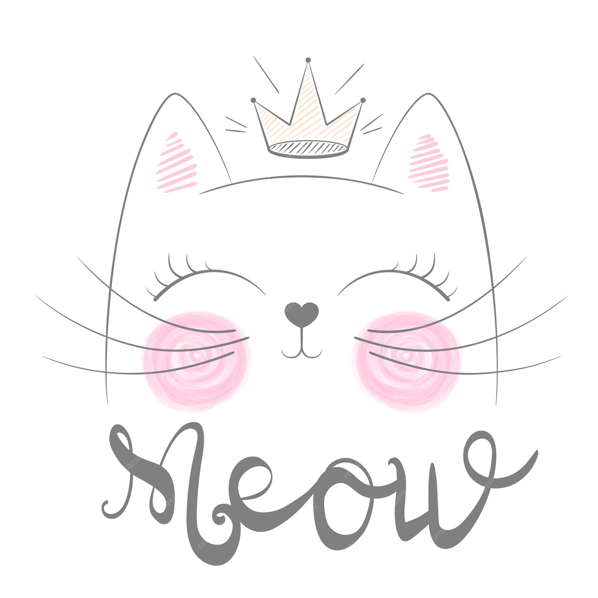 Кот в короне вектор
