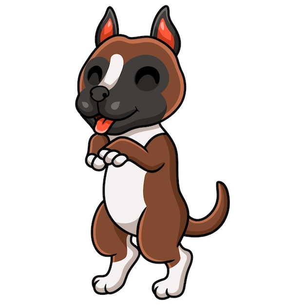 Vektor nette kleine boxerhundekarikatur