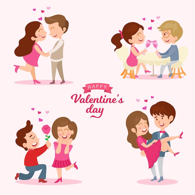 Nette Paare in der Liebe romantisches Valentinstag-Datum