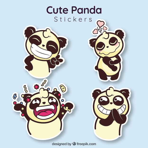 Nette panda aufkleber mit spaß stil