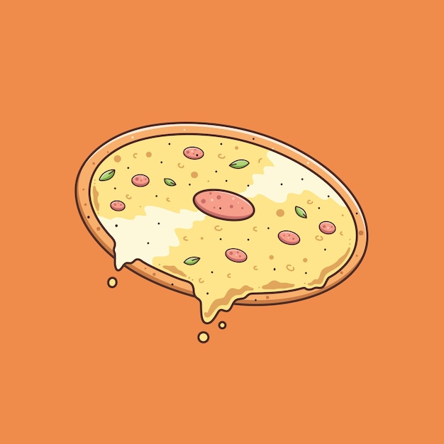 Nette Pizzadesignillustrationsmusikaufzeichnung