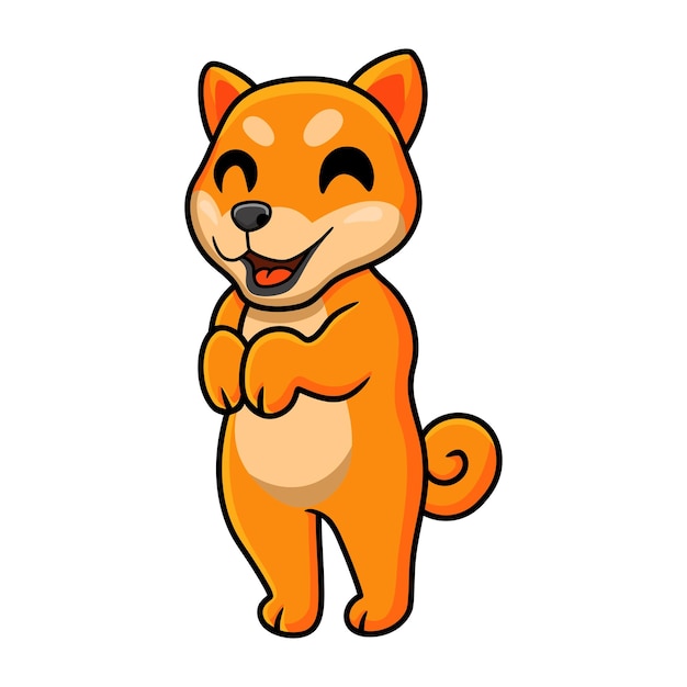 Nette shiba inu hundekarikaturaufstellung