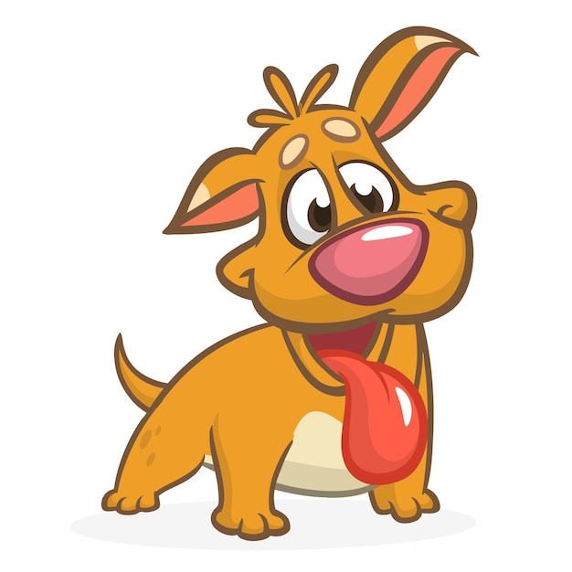 Nette und lustige cartoon-hund-vektor-illustration