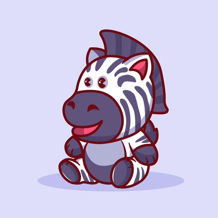Vektor nette zebrakarikatur-ikonenillustration
