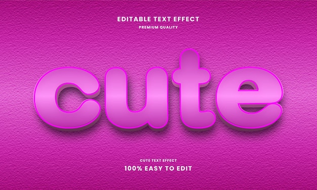 Netter 3D-Text-Effekt-Vorlagen-Designvektor