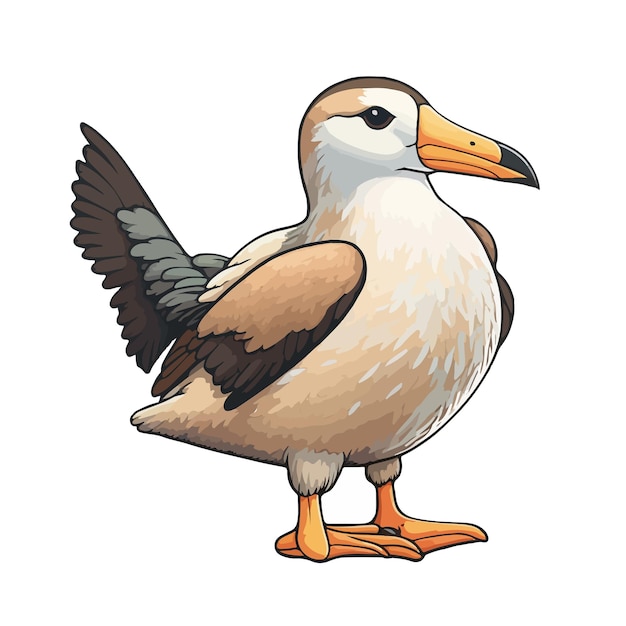 Netter albatros-cartoon-stil