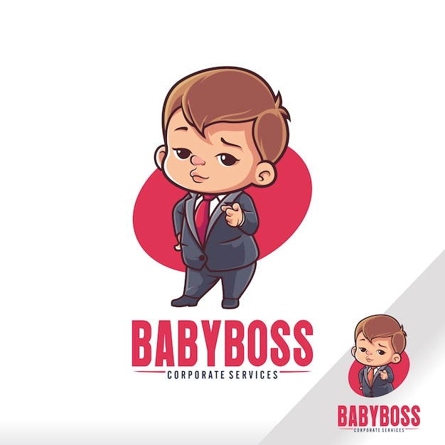 Vektor netter baby-boss-kinder-cartoon