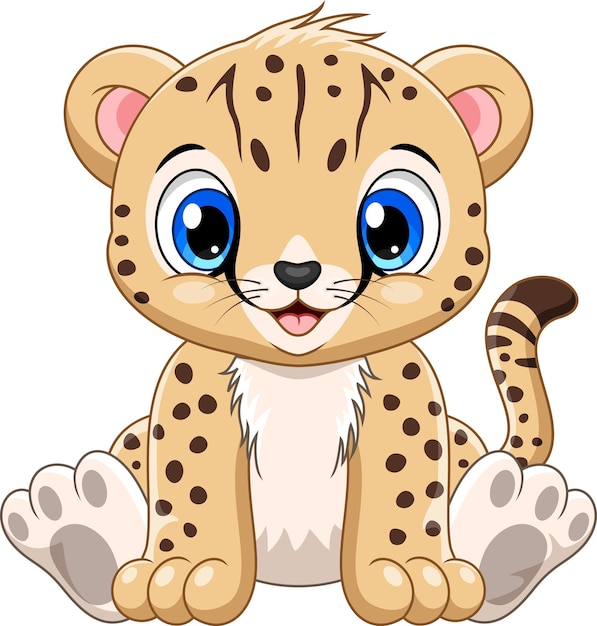 Vektor netter baby-gepard-cartoon