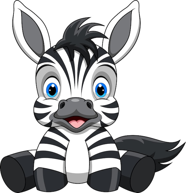 Vektor netter baby-zebra-cartoon