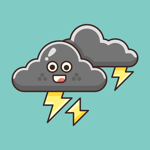 Netter bewölkter Sturm mit Blitzillustration