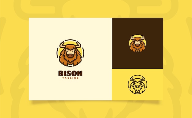 Netter Bison-Cartoon-Logo-Illustrationskreis