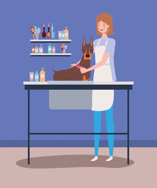 Netter Dobermannhundehaustiercharakter