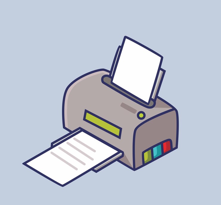 Netter Drucker für Bürovektor