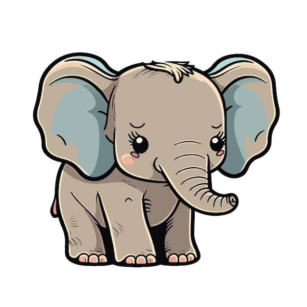 Netter Elefant-Cartoon-Stil